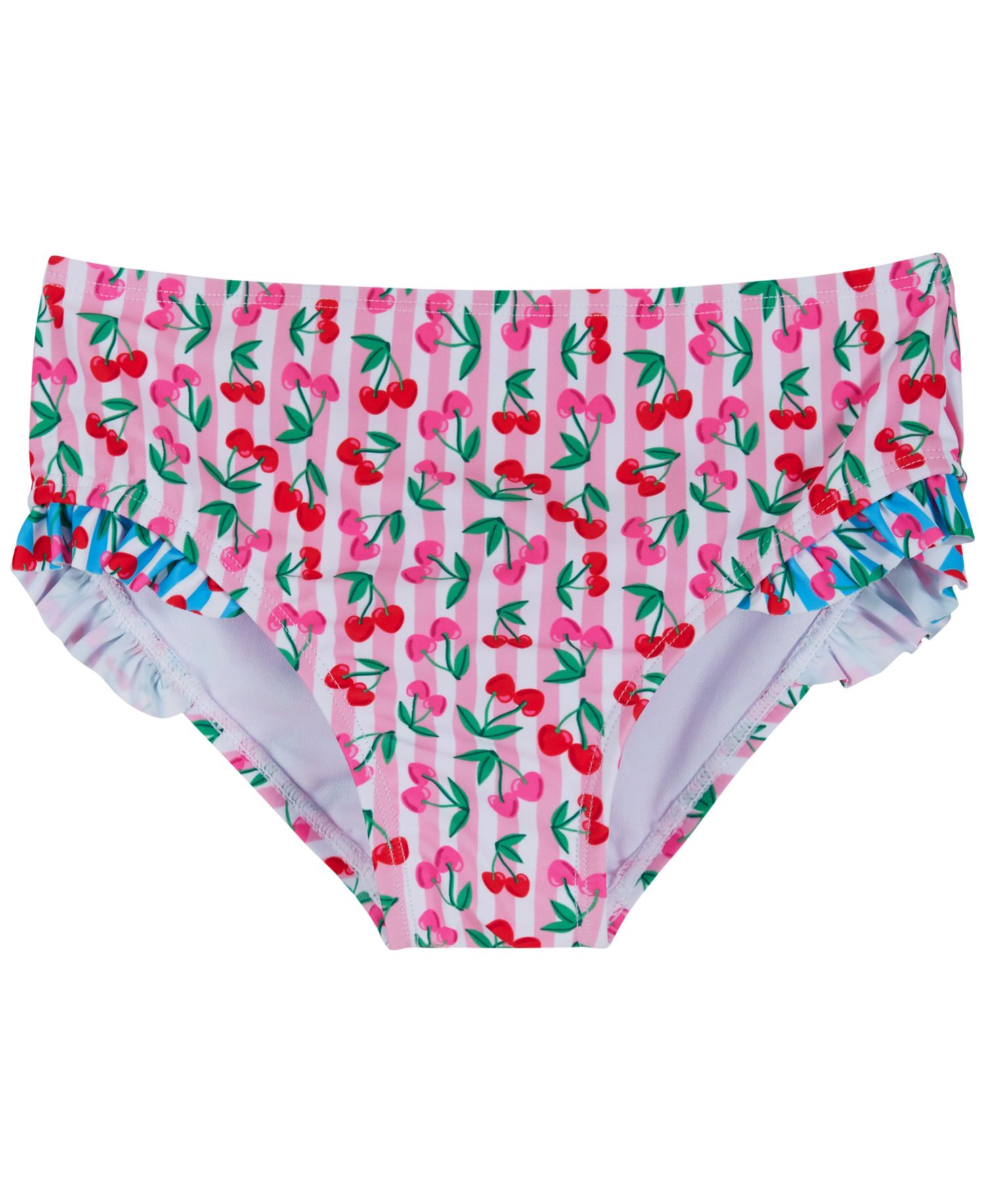 Girls' 2T-5 Ruffle Top, Bikini Bottom, & Matching Headband, 3-Piece Set