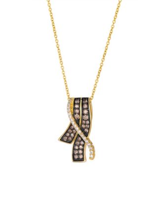 Chocolate & Vanilla Diamond Necklace (0.44 ct. t.w.) in 14k Honey Gold