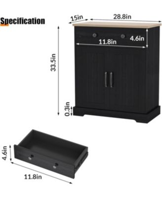 Buffet Cabinet with Drawers, 28.8 in Sideboard Buffet Storage Cabinet with Shelves and Doors