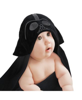Baby Boys Star Wars Darth Vader Black Luxury Cotton Hooded Bath Towel