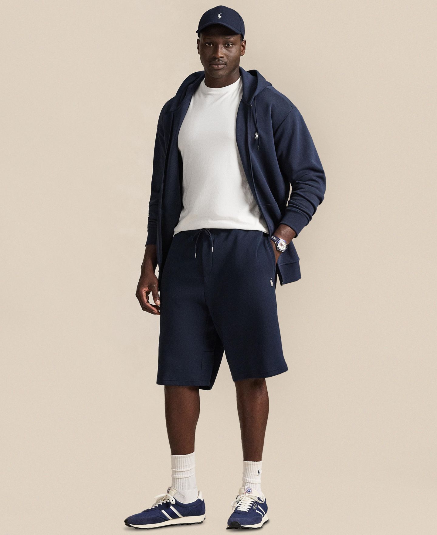 Мужские шорты Polo Ralph Lauren Big & Tall Double-Knit, цвет: Тёмно-синий — фото 2
