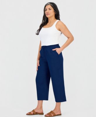 Petite Cropped Drawstring Pants
