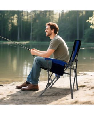 Portable Folding Oxford Cloth Camping Chair with Cup Holder and Side Pocket