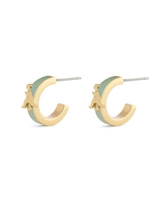 Light Green Signature Rexy Enamel Huggie Earrings