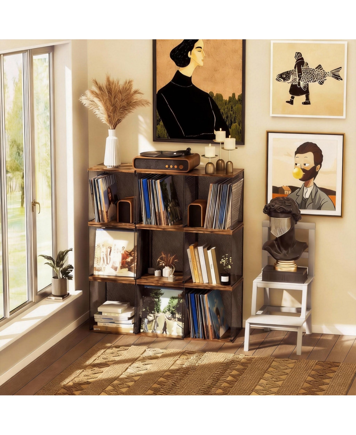 Yigii Diy Stackable Vinyl Record Storage Crate