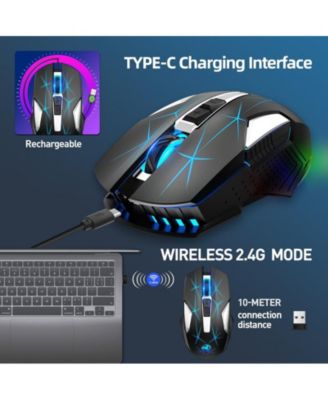 2.4G Wireless Rechargeable Gaming Mouse, 3 Adjustable DPI (1000/1600/2400)