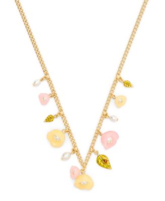 Faux Stone Floral Statement Bib Necklace