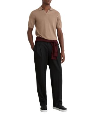 Men's Merino Wool Open Collar Polo Shirt