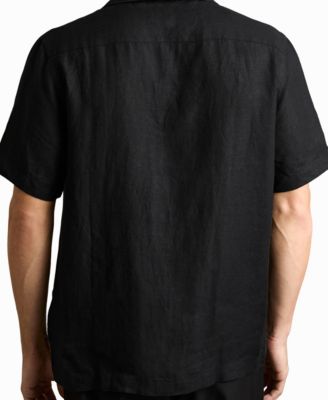Men's Linen Cuban-Collar Shirt