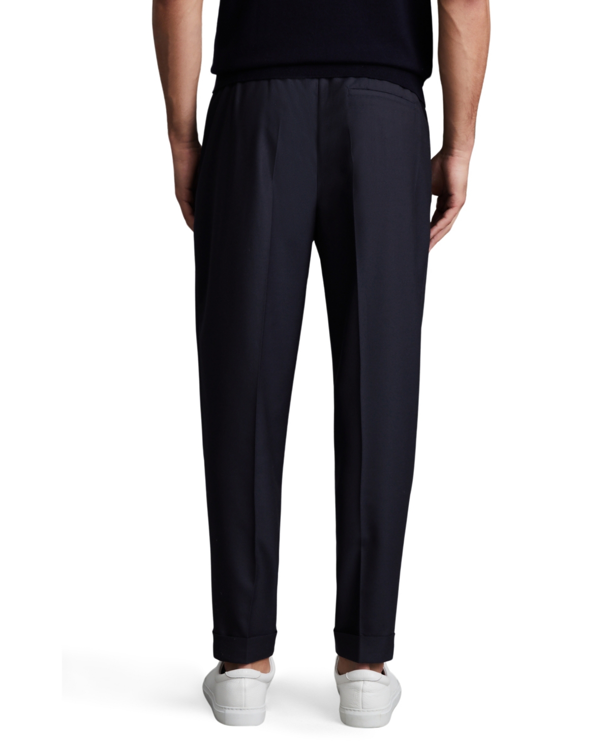 Reiss Men's Relaxed Drawstring Trousers with Turn-Ups