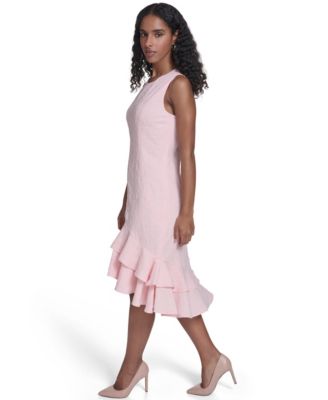 Women's Sleeveless Blossom Jacquard Midi Dress