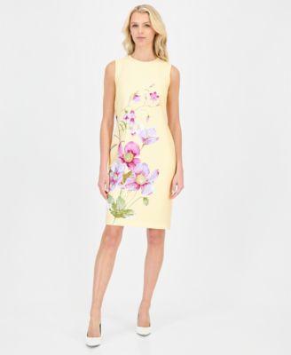 Petite Sleeveless Printed Sheath Dress