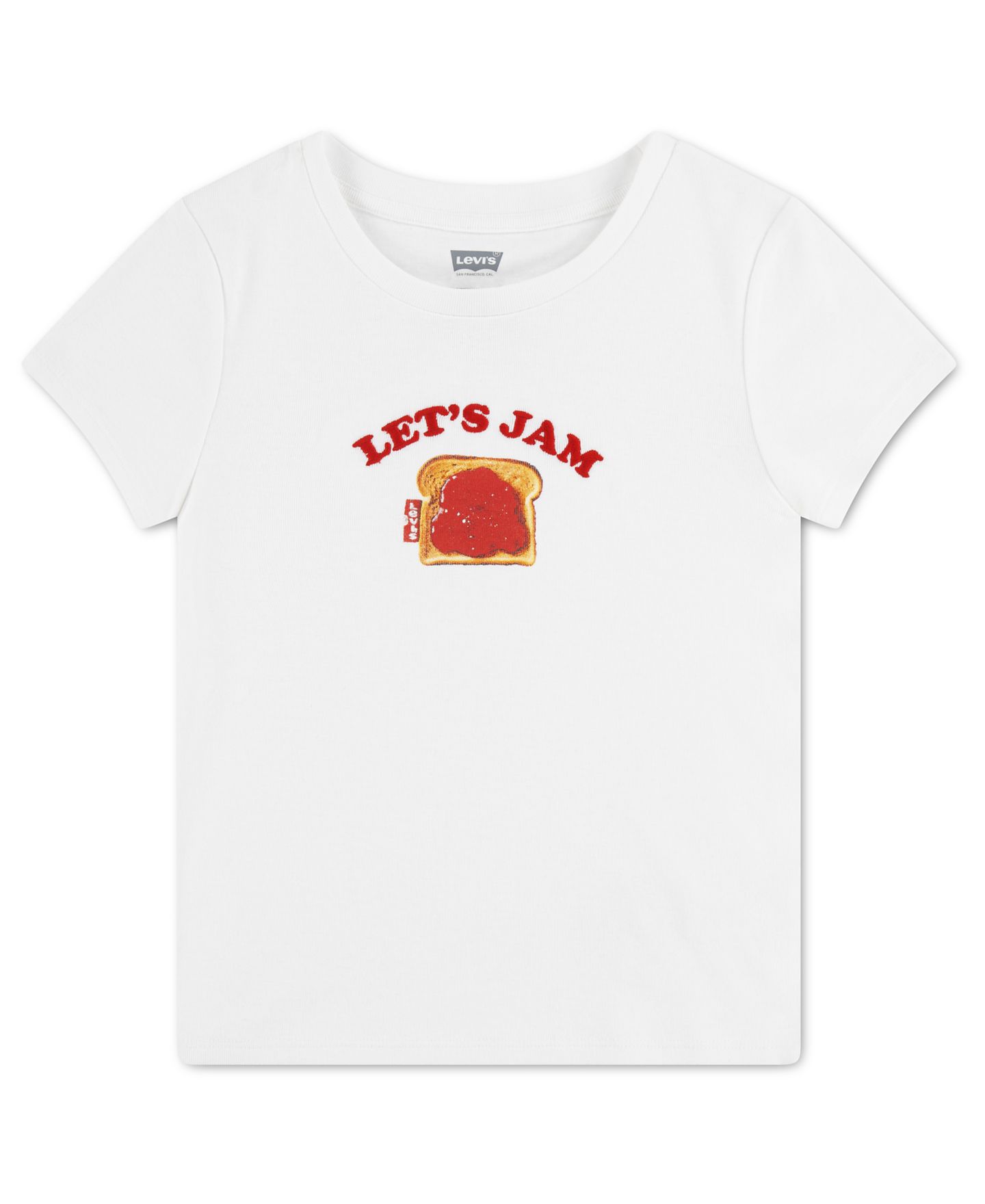 Футболка Levi's Meet and Greet Jam Round Neck T-Shirt для девочек, цвет: Натуральный белый — фото 6