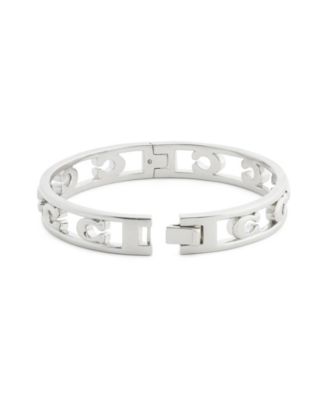 Rhodium Signature C Openwork Bangle Bracelet