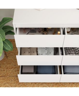 9-Drawer White Paint Finish Dresser Chest of Drawers