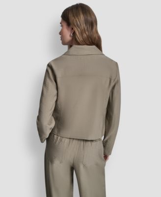 Women's Zipper Detailed Crinkle Jacket