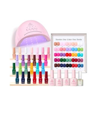 Gel Nail Polish Kit with UV Light, 25 Colors (51 pcs)