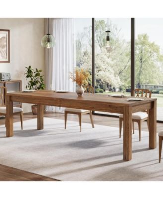 78.7" Large Dining Table for 6 8 10, Solid Wood Rustic Kitchen Table, Modern Farmhouse Rectangular Dining Desk