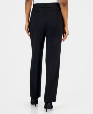 Women's Mid-Rise Pull-On Straight-Leg Pants, Regular & Petite