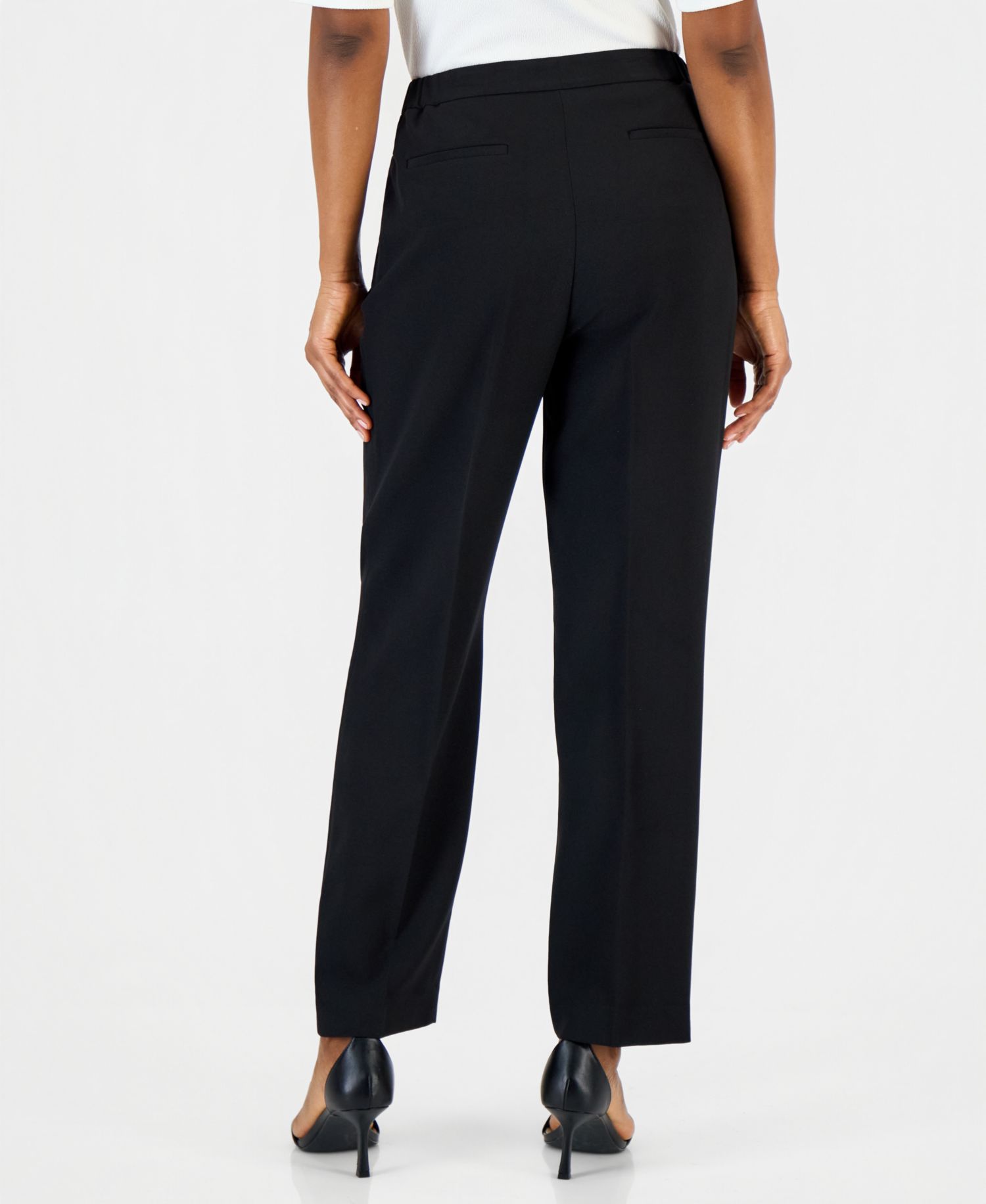 Women's Lily Stretch Crepe Straight Ankle Pull-On Pant