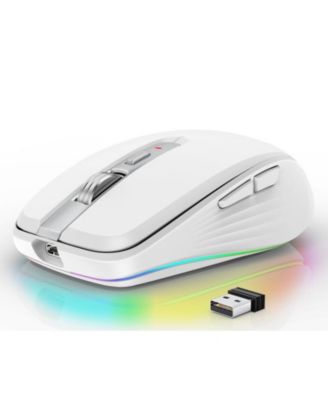 Dual-Mode Wireless Mouse-(2.4G & Bluetooth 5.1), 2400 DPI Adjustable, Silent Click, Type-C Rechargeable