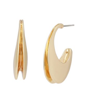Oval Flat Huggie Earrings