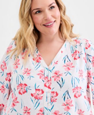 Plus Size Printed Top