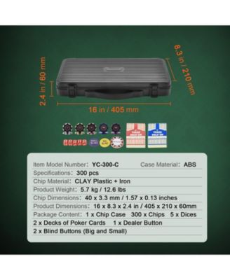 300-Piece Poker Chip Set with Case and Casino-Style Chips