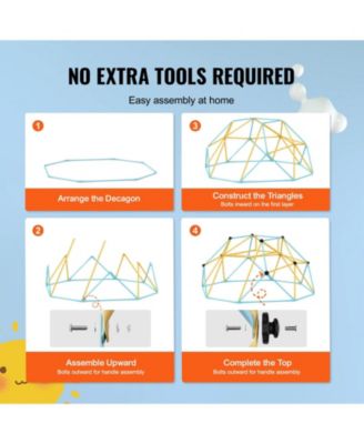 8FT Kids Climbing Dome with Slide for Indoor Outdoor Play