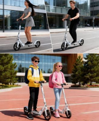 Lightweight Foldable Kick Scooter for Kids 8+ & Teens, Dual Suspension with 8" Wheels, Wide Deck, Supports Up to 330 lbs