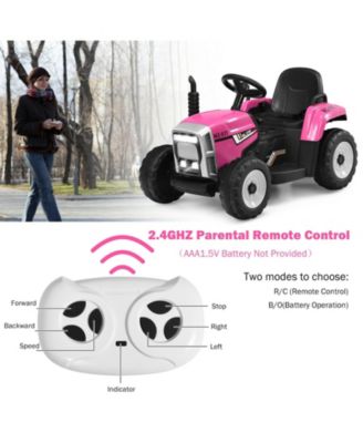 12V Ride on Tractor with 3-Gear-Shift Ground Loader for Kids 3+ Years Old