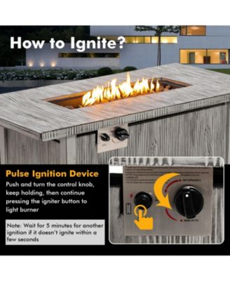 43 Inch 50000 BTU Propane Fire Pit Table with Removable Lid