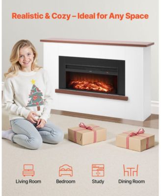65.5" Freestanding Electric Fireplace Stove Heater with Mantel 1500W