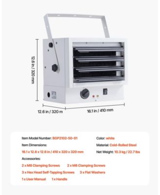 Electric Garage Heater 5000W Ceiling-Mount Shop Heater 3 Angles 240V