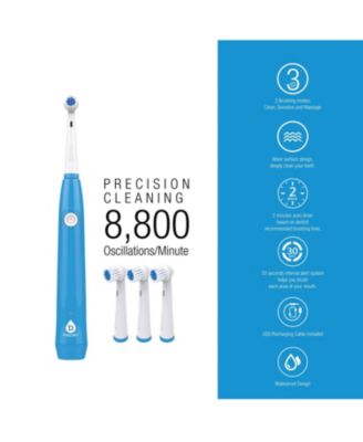 USB Rechargeable Rotary Toothbrush & UV Sanitizer Station (3 Brush Heads Included