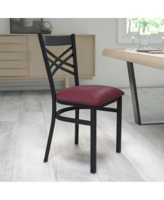 "X" Back Metal Restaurant Dining Chair