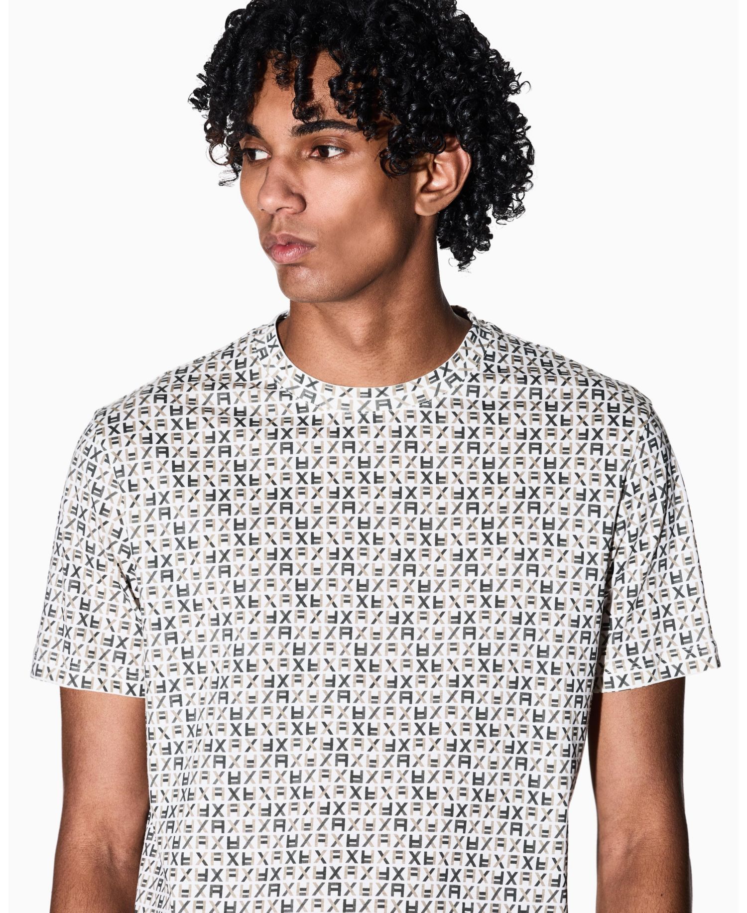 Men's Short Sleeve Jersey Allover logo Print T-Shirt