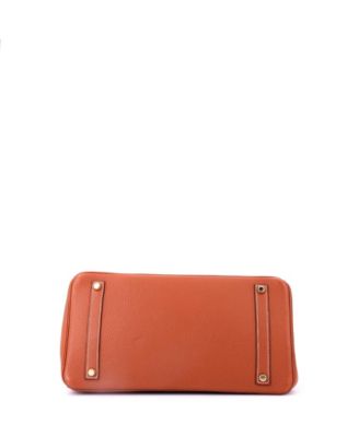 Birkin 35 Handbag Brown Clemence with Gold Hardware