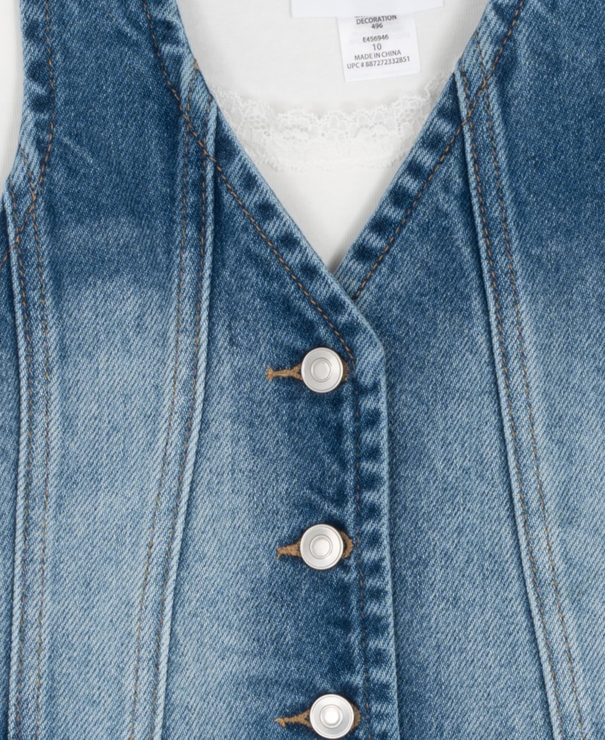 Rare Editions Girls' 7-12 Denim Vest, Cami and Skort, 3-Piece Set