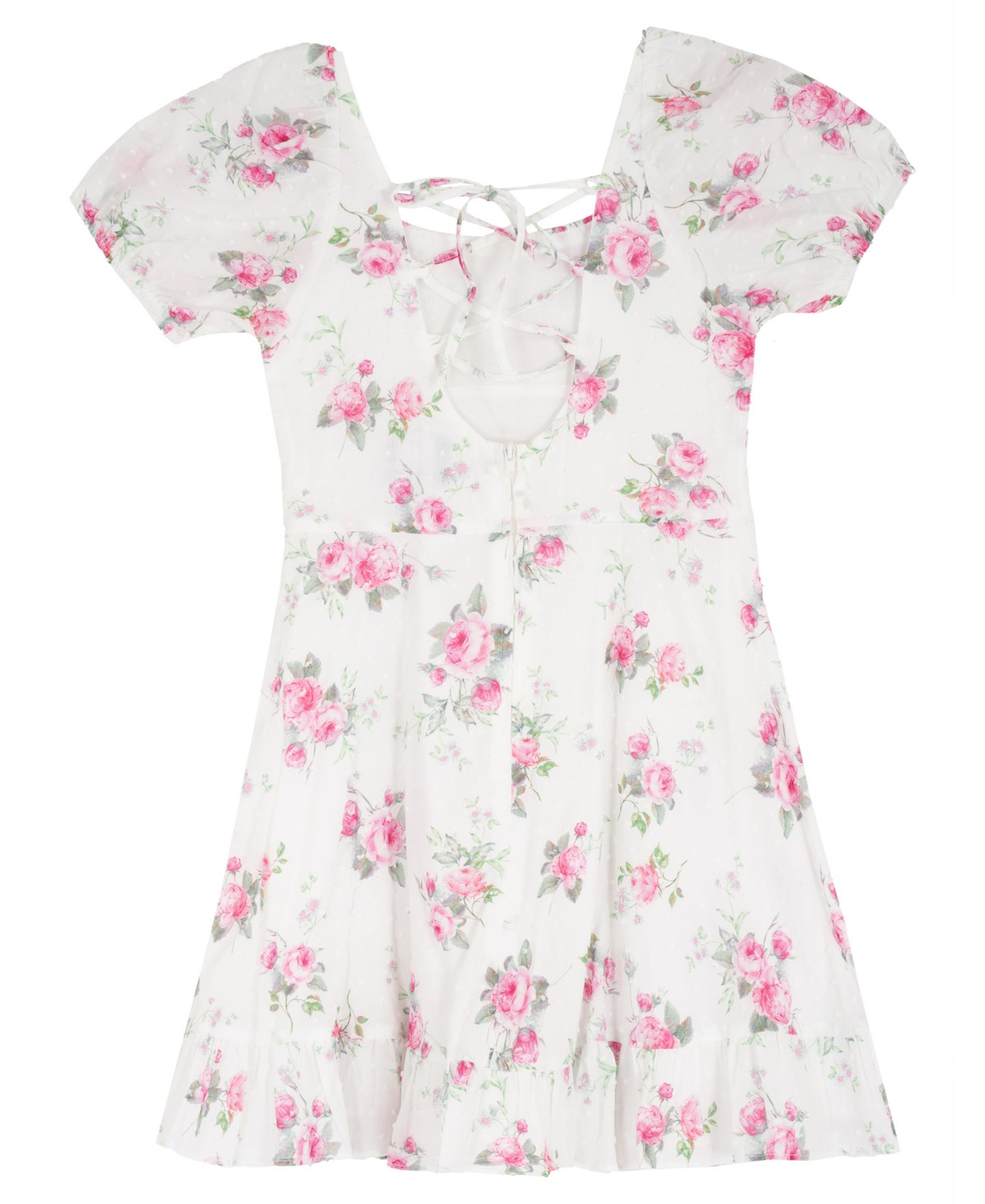 Платье Rare Editions Printed Square Neck Dress для девочек, цвет: Слоновая кость — фото 5