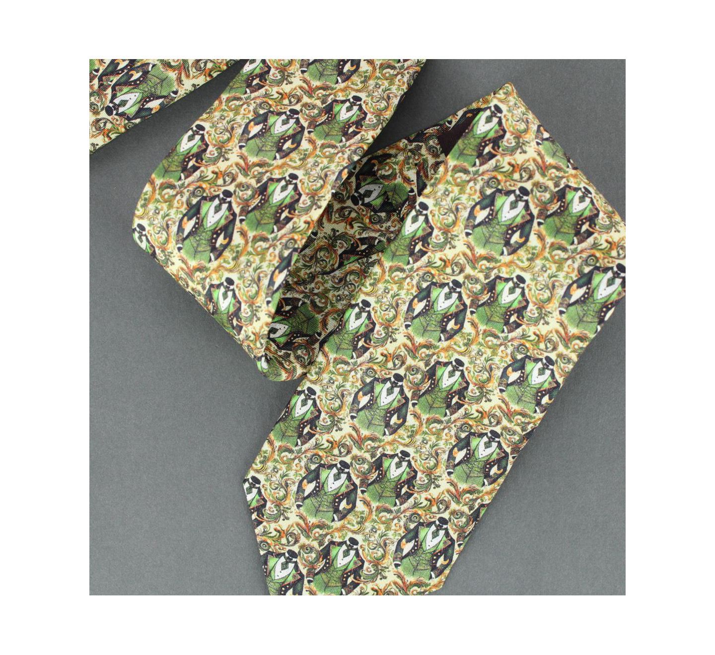 Мужские галстуки TRAFALGAR Shall We Dance Silk Novelty Necktie, цвет: Зелёный — фото 4