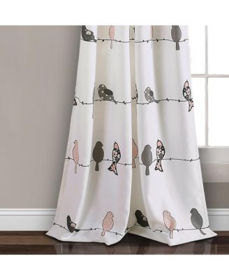 Rowley Birds Light Filtering Window Curtain Panels, Pair, 52" W x 108" L, Curtains for Bedroom - Farmhouse Curtains for Windows