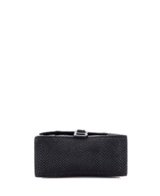 Small Hourglass Top Handle Bag Embossed Leather