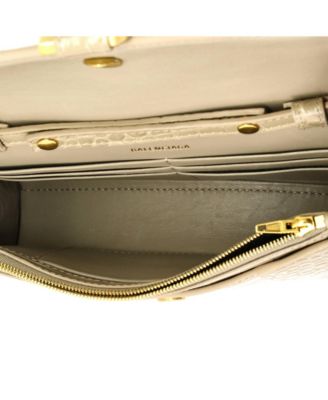Hourglass Chain Wallet Embossed Leather