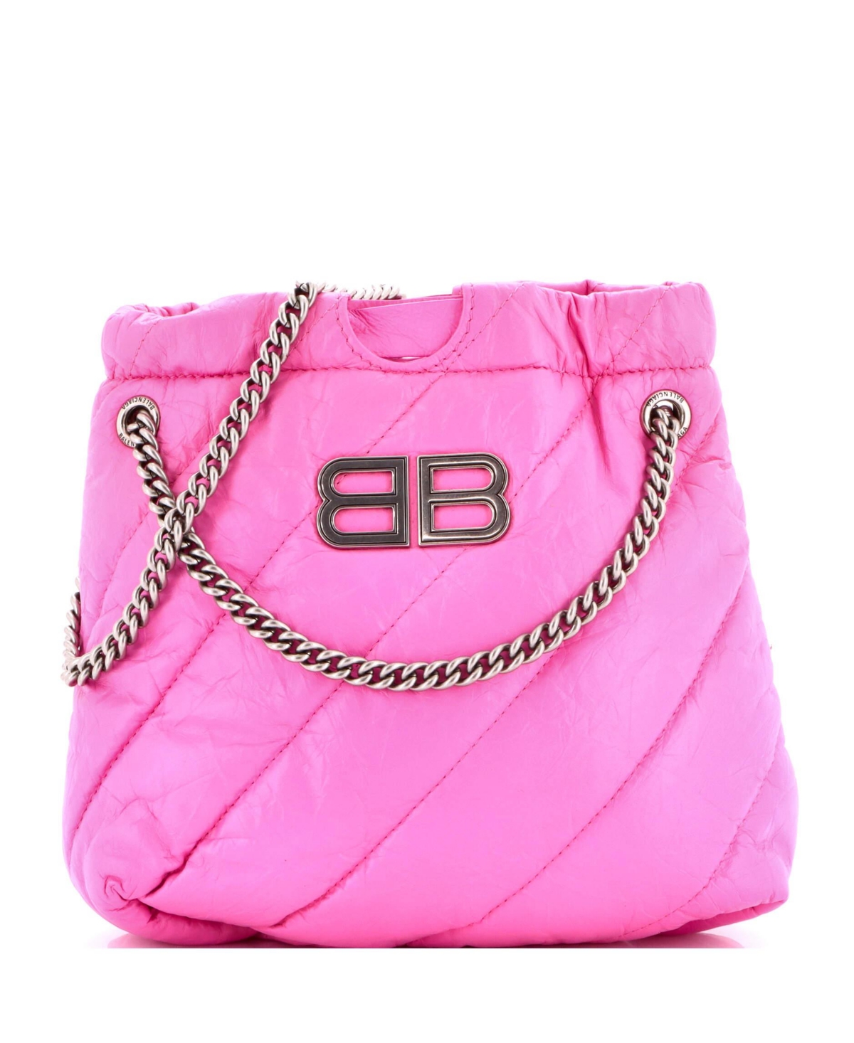 Pre-Owned Balenciaga Xs Crush Chain Tote Quilted Crushed Calfskin