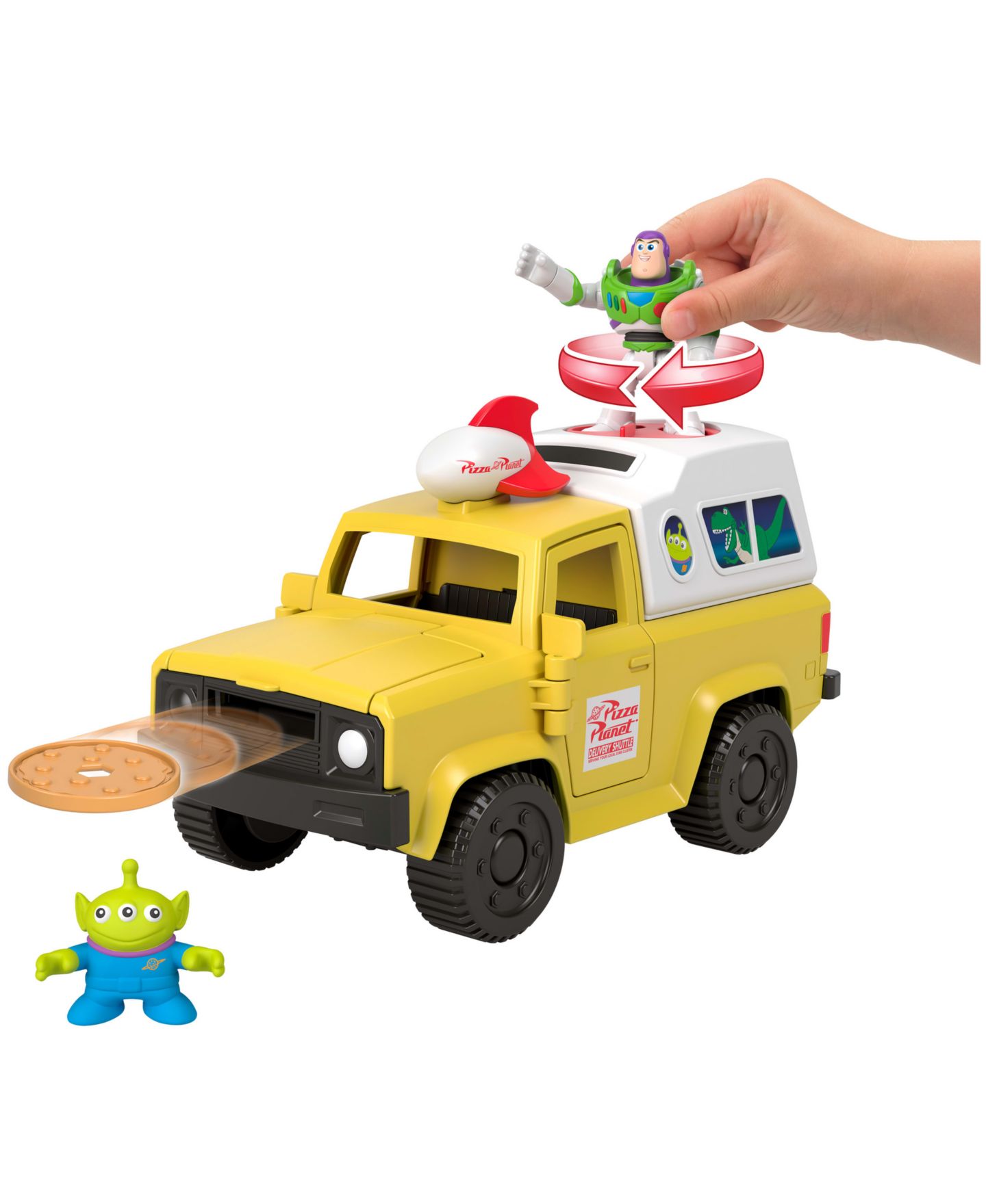 Детские фигурки Imaginext Disney and Pixar Toy Story Pizza Planet Truck with Buzz Lightyear and Alien Action Figures — фото 2