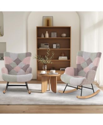 Nursery Rocking Chair for Living Room with High Back Support
