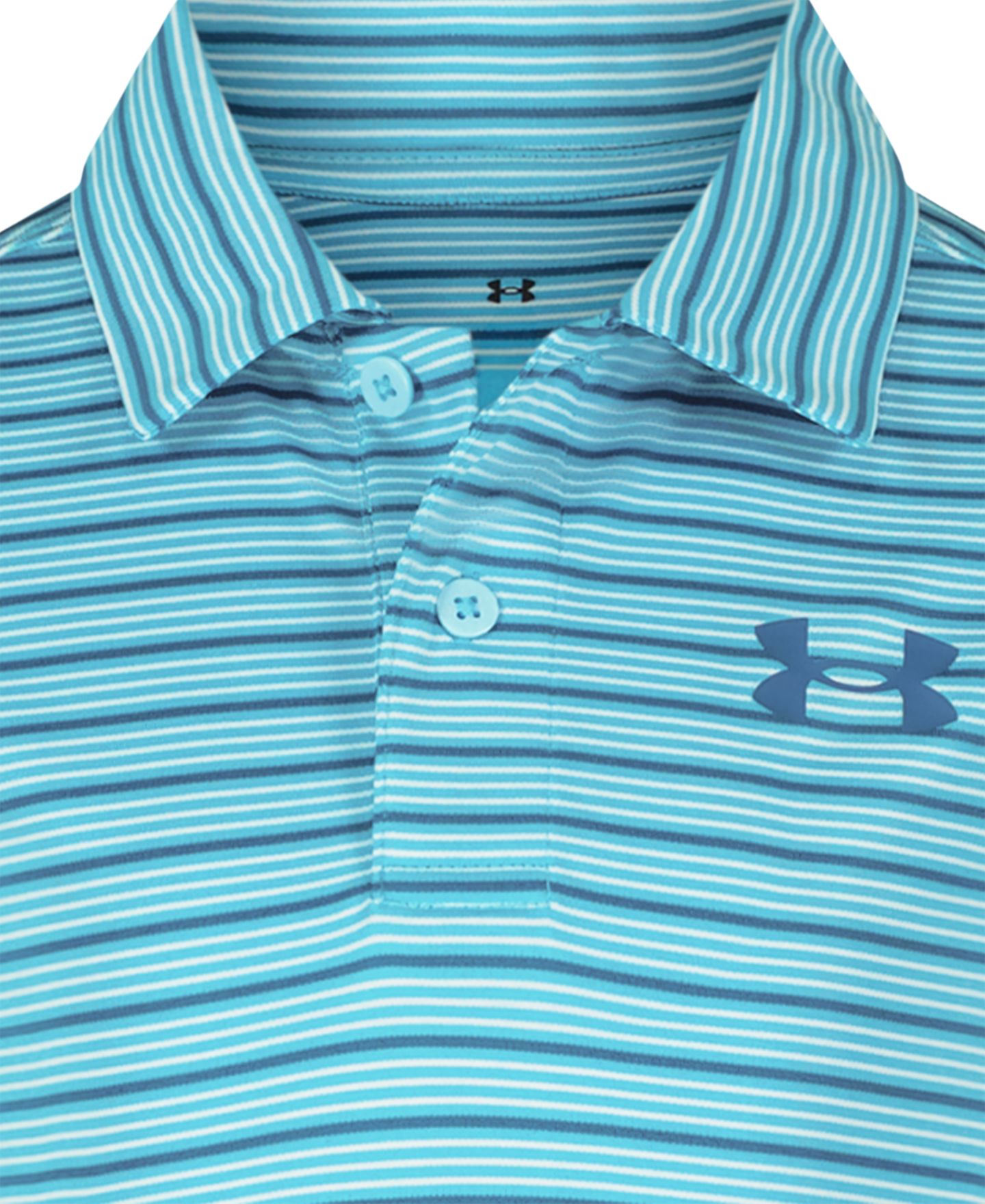 Поло Under Armour Matchplay Striped Polo Shirt для мальчиков, цвет: Синий — фото 4