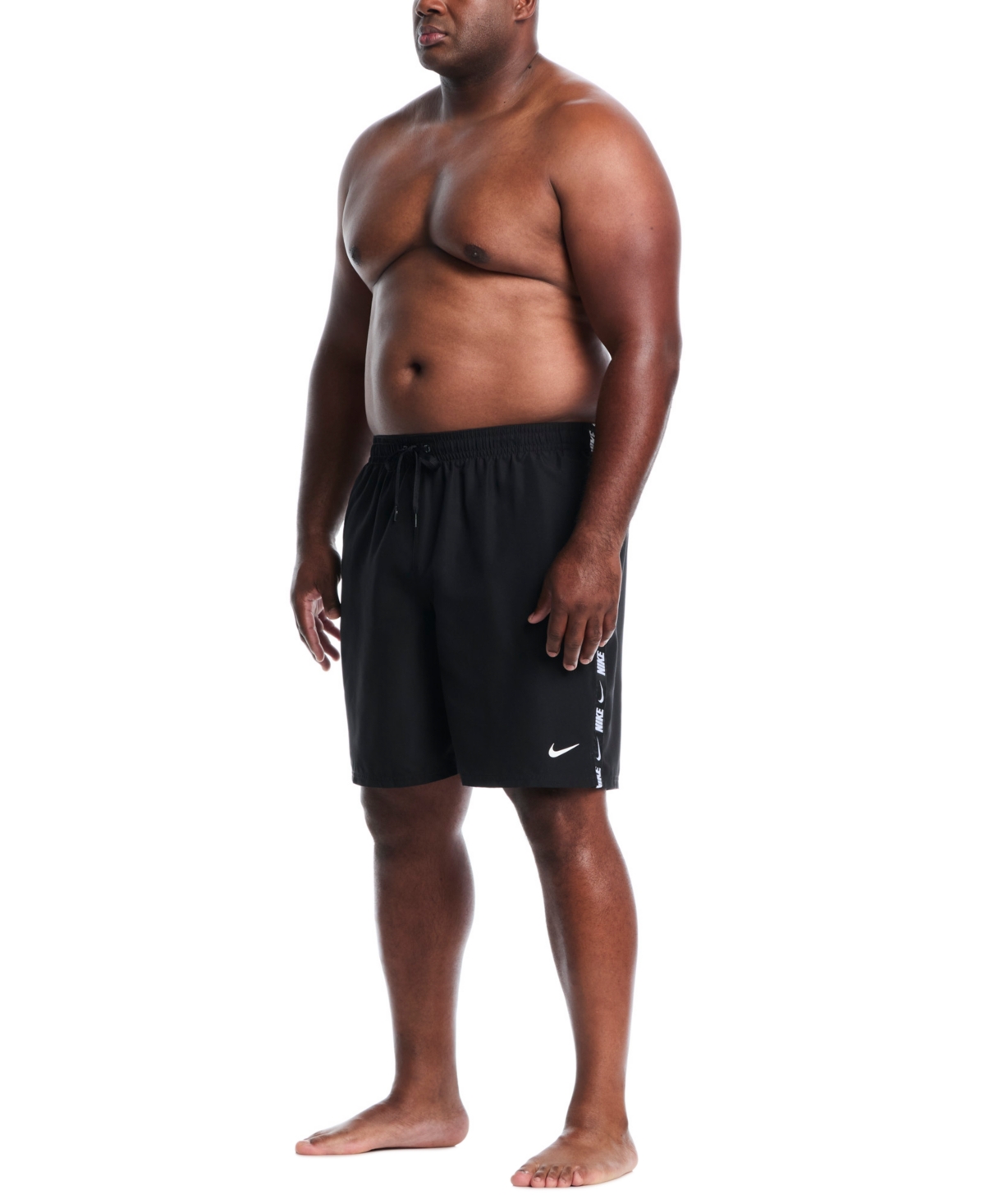 Nike Men's 9" Big & Tall Breaker Logo Tape Volley Swim Shorts