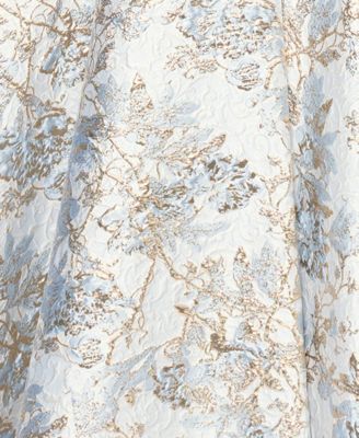 Petite Off-The-Shoulder Metallic Jacquard Gown